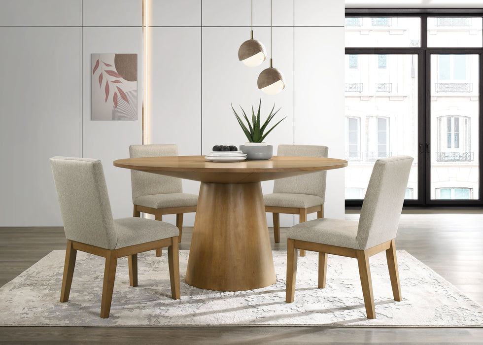 Jasper - Wide Contemporary Round Dining Table Set