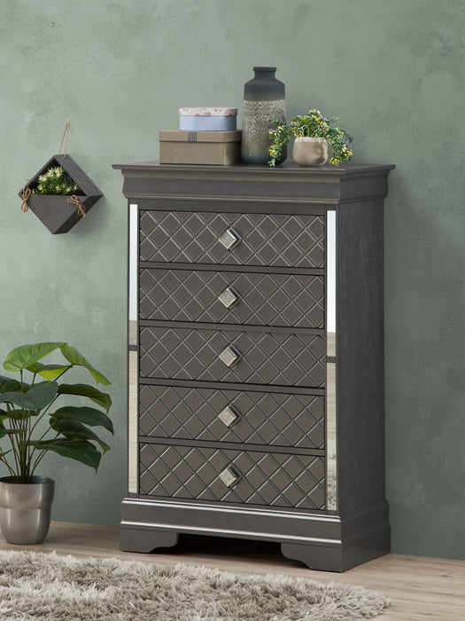 Glory Furniture Verona Chest, Metalic Black