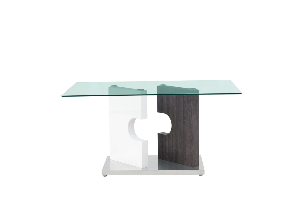 D219 - Dining Table - Clear / White