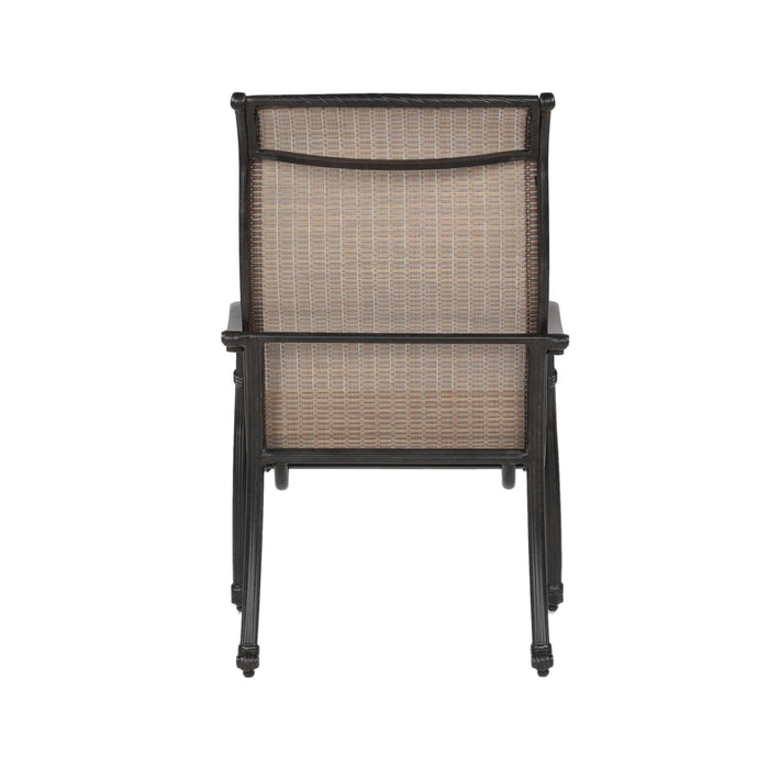 Patio Outdoor Sling Patio Chairs With Aluminum Frame, All-Weather Furniture (Set of 2) - Bronze