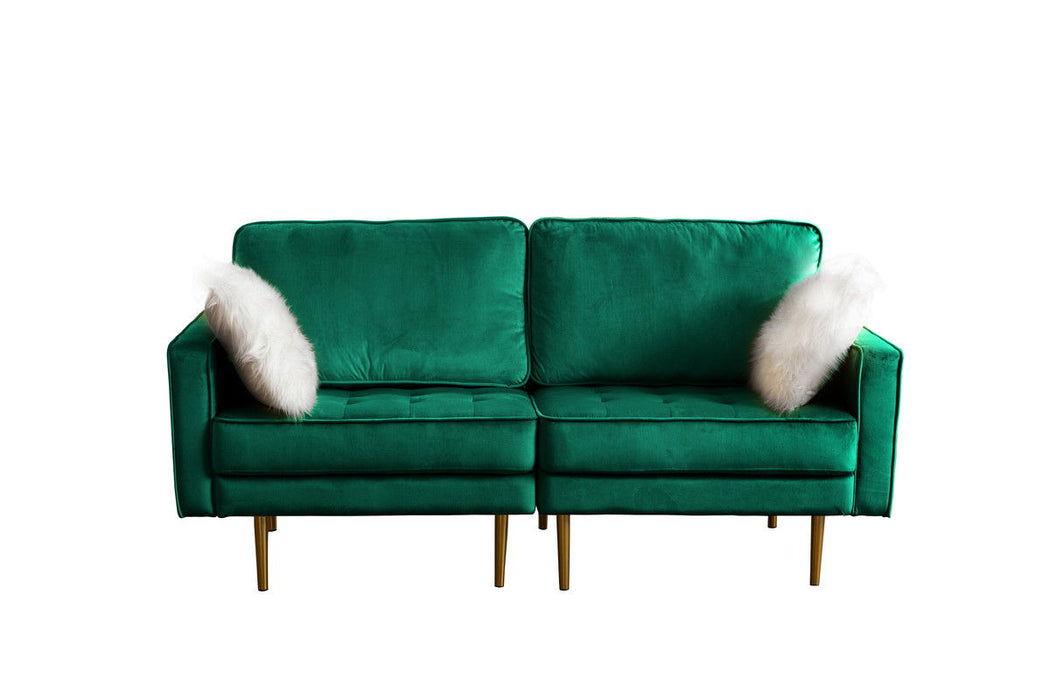 Theo - Velvet Loveseat With Pillows