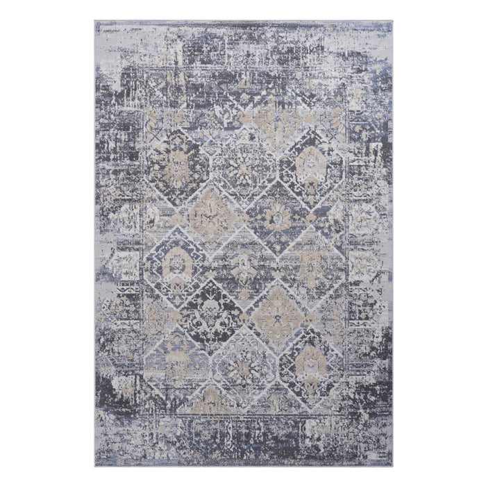 8' x 10' Traditional Non-Shedding Living Room Bedroom Dining Home Office Stylish And Stain Resistant Area Rug - Gray / Blue