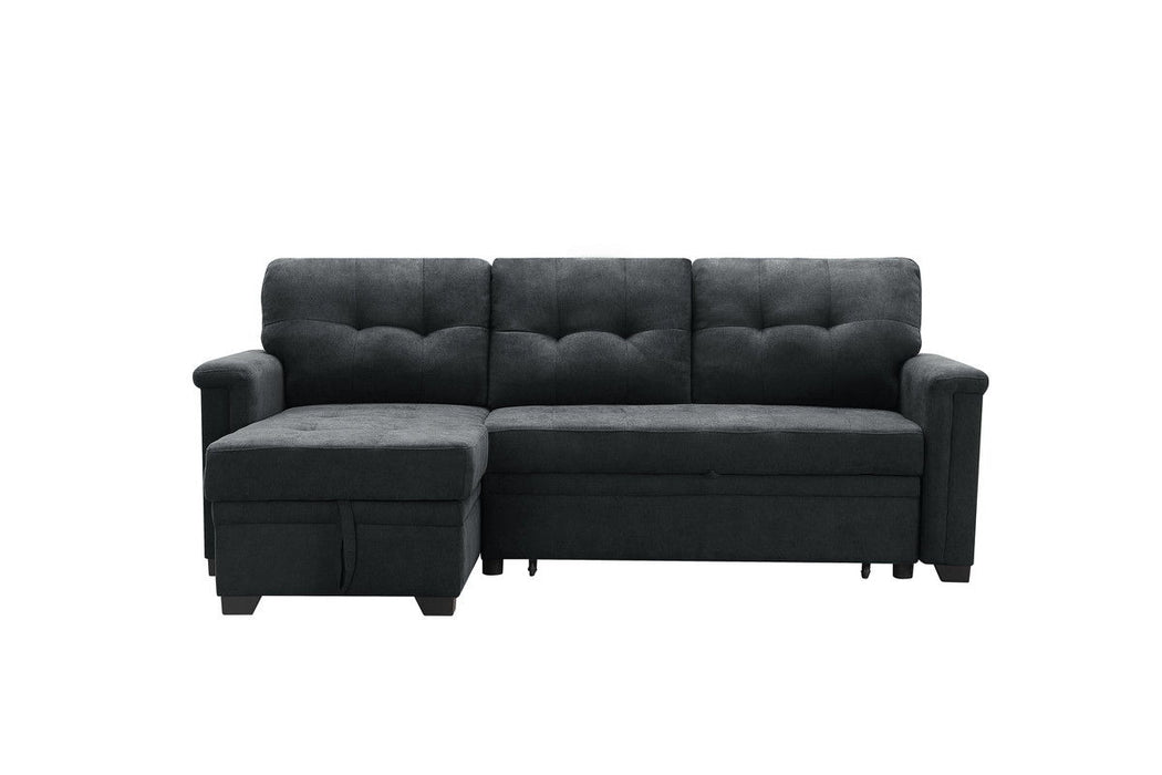 Ashlyn - Woven Fabric Sleeper Sectional Sofa Chaise With USB Charger And Tablet Pocket