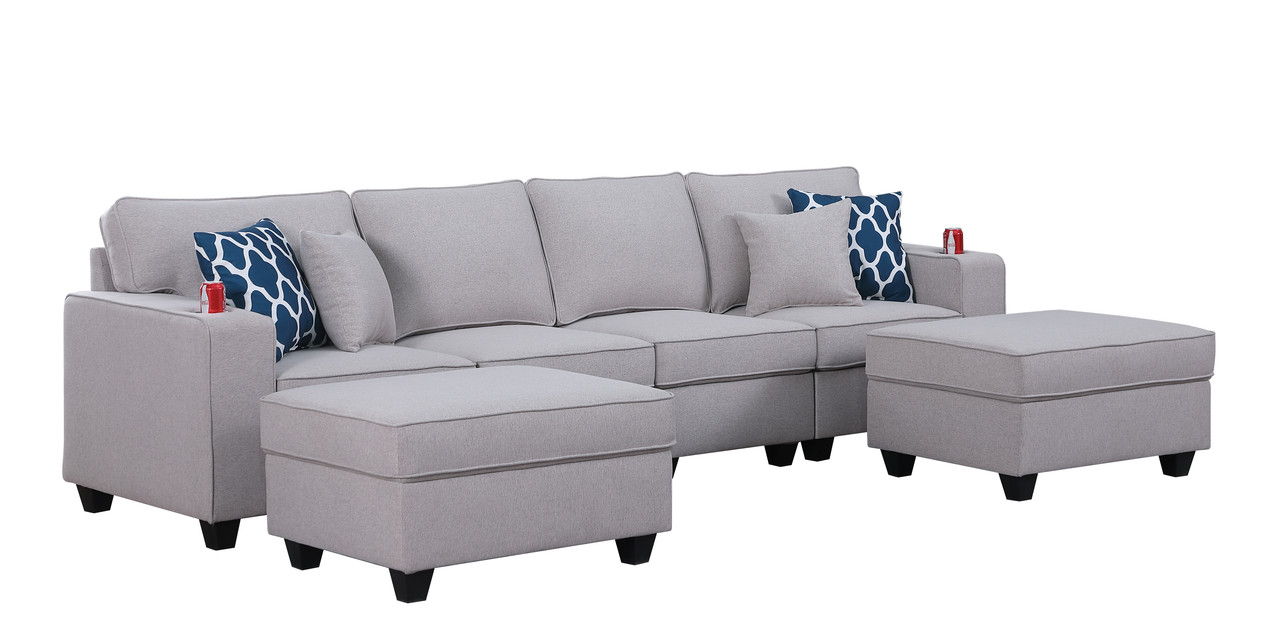 Cooper - Linen 4 Seater Sofa Set