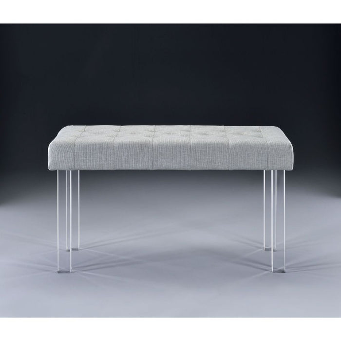 Bagley - Bench - Linen & Clear Acrylic