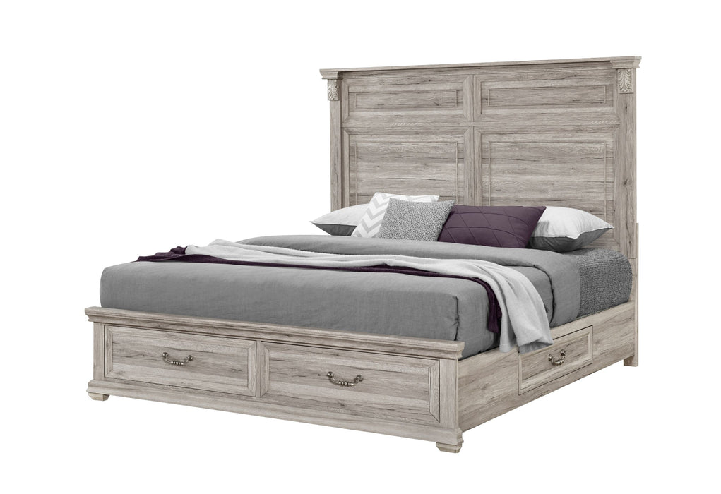 Tatum - Queen Bed With Storage - Natural