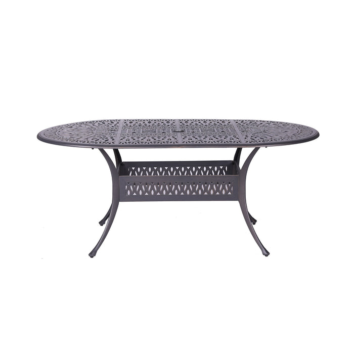 Oval Aluminum Dining Set With Cushions