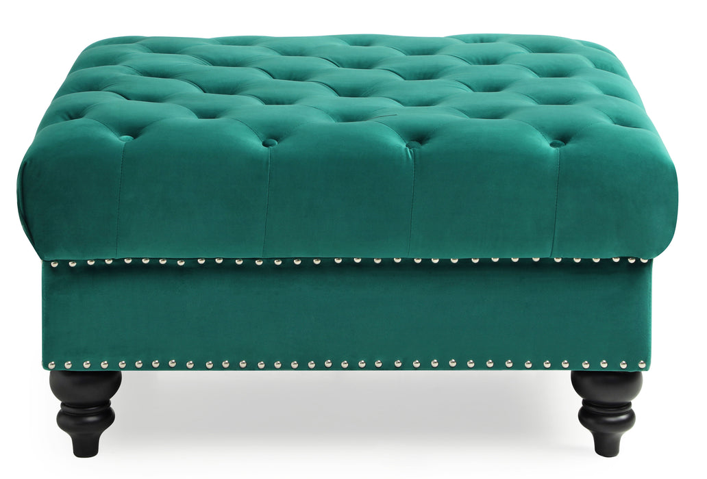 Glory Furniture Nola Ottoman, Green