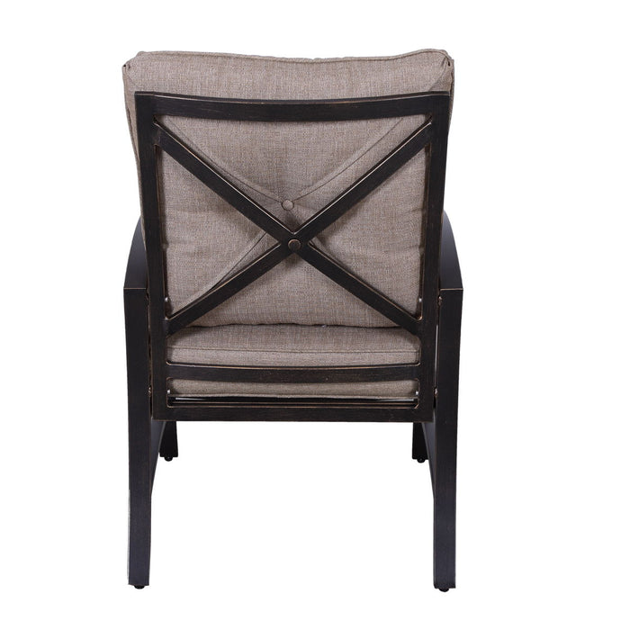 Modern Dining Chair With Back And Seat Cushion (Set of 2) - Antique Bronze