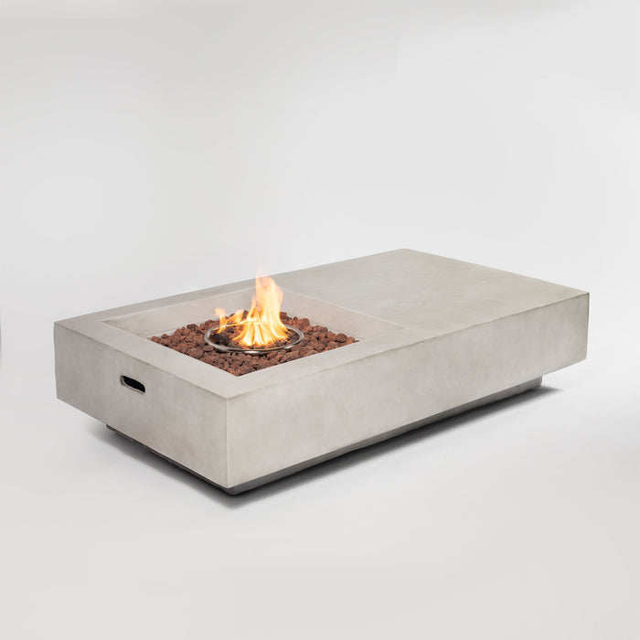 60" Concrete Fire Pit Table - Light Gray