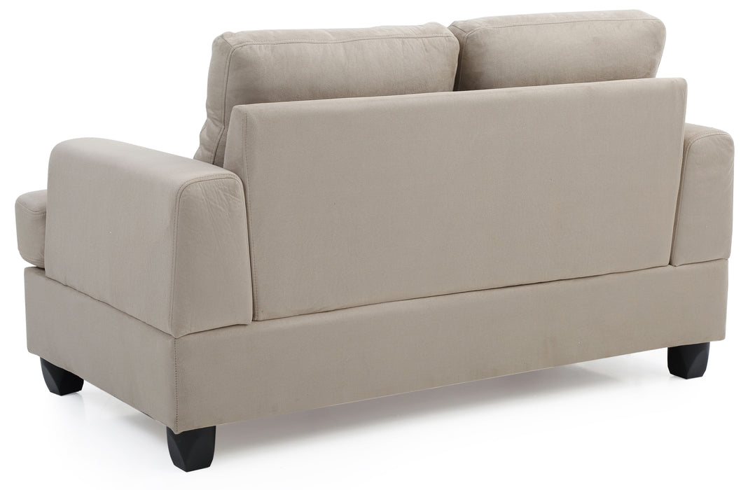 Glory Furniture Sandridge Loveseat, White - Microfiber