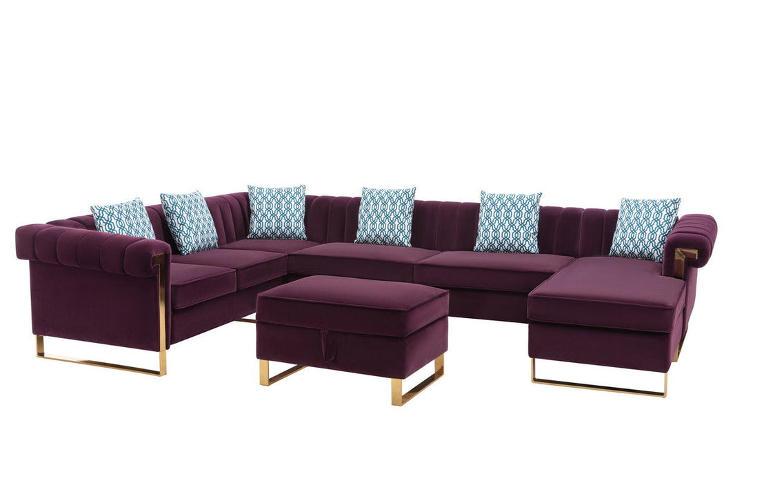 Maddie - Velvet Sectional Sofa