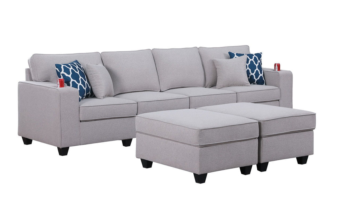 Cooper - Linen 4 Seater Sofa Set