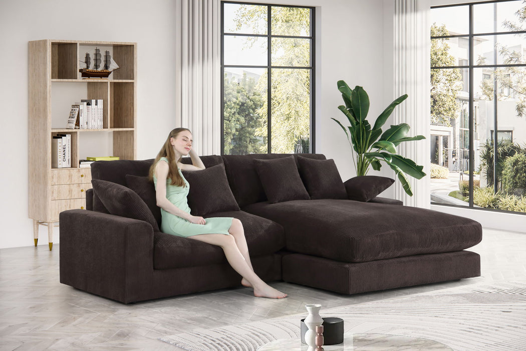 Mystic - Corduroy Reversible Sectional Sofa Chaise