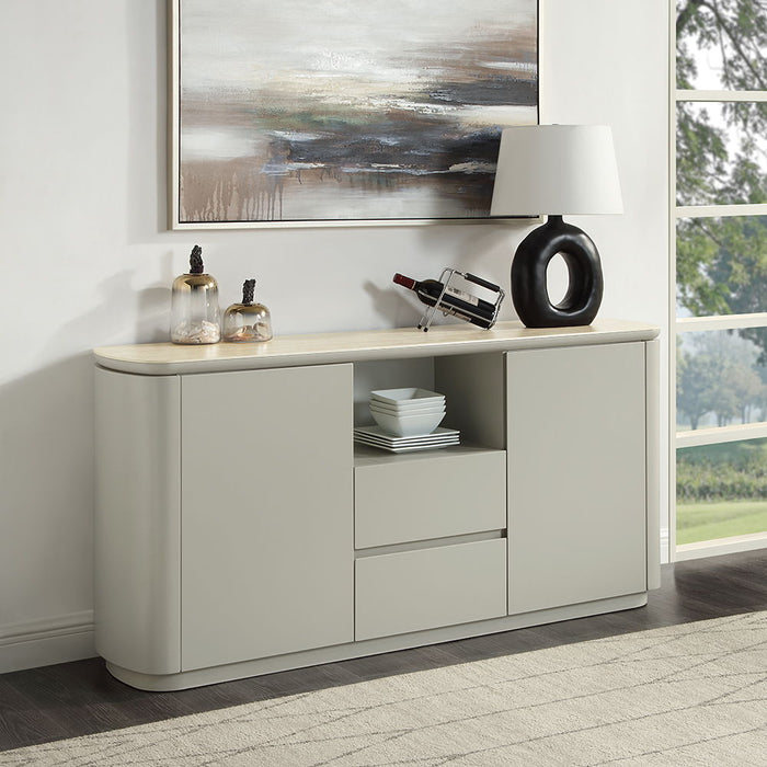 Ingram - Server - Ceramic Top & Light Gray Finish