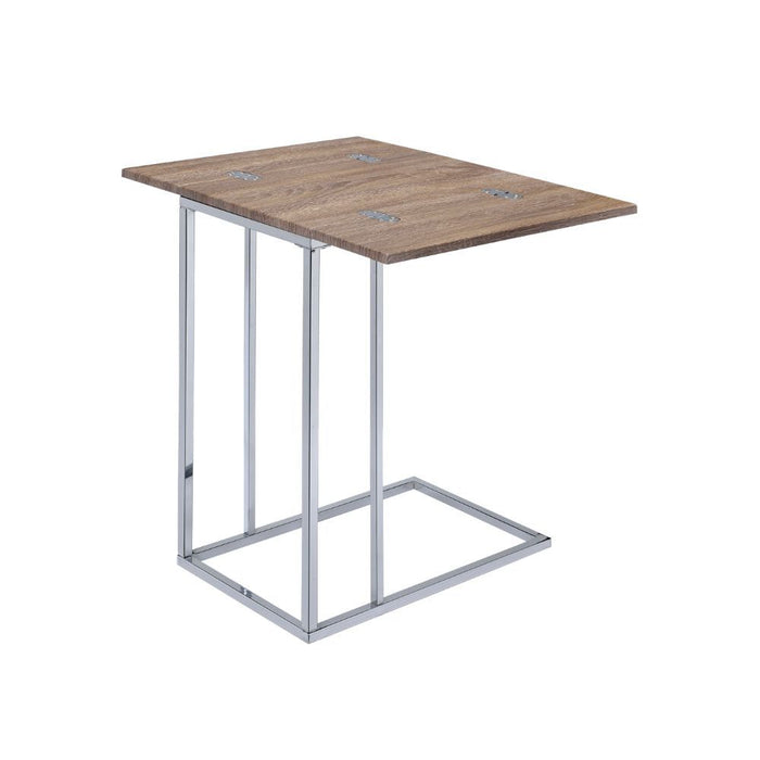 Danson - Accent Table - Weathered Oak & Chrome