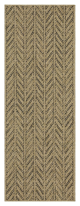 Earth - 2'7" X 7'3" Indoor / Outdoor Area Rug - Natural / Black