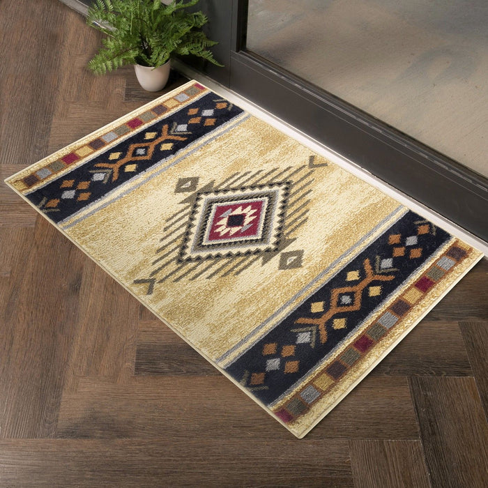 Tribes - 2'7" X 7'3" Southwest Area Rug - Cream - Polypropylene