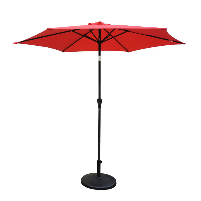 8.8' Outdoor Aluminum Patio Umbrella With 42 Pound Round Resin Umbrella Base