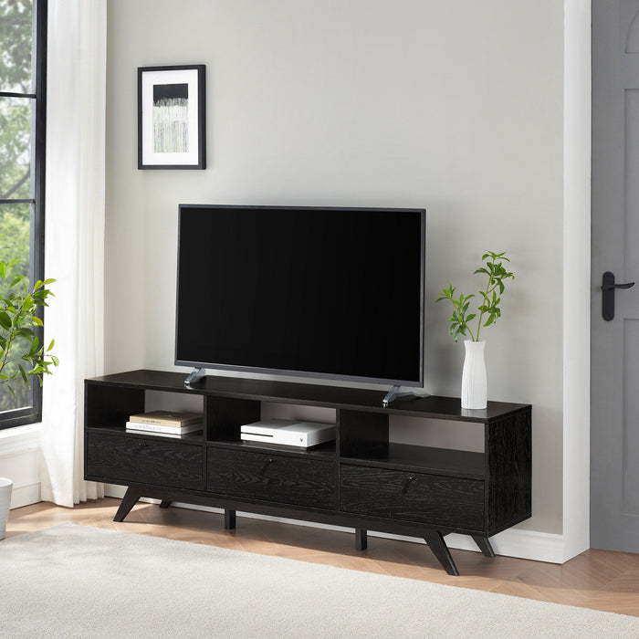 Modern Scandi 3 Door Low Profile TV Stand For TVs Up To 80"