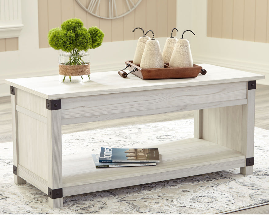 Bayflynn - Whitewash - Mesa de coquetel Rect Lift Top