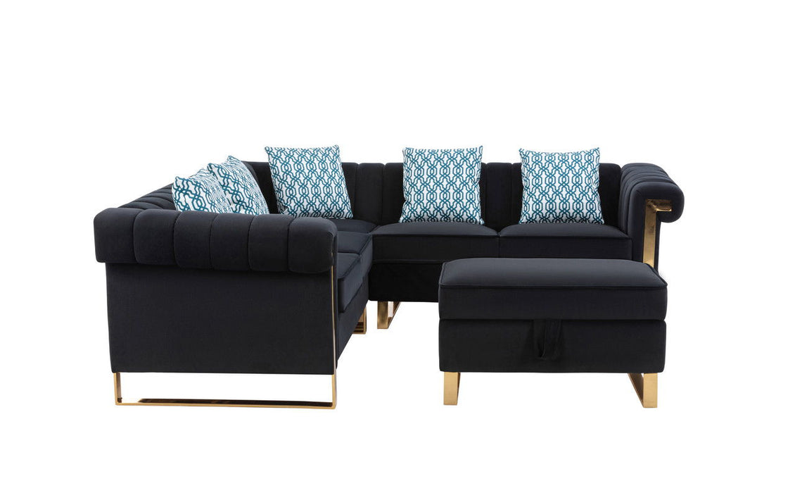 Maddie - Velvet Sectional Sofa