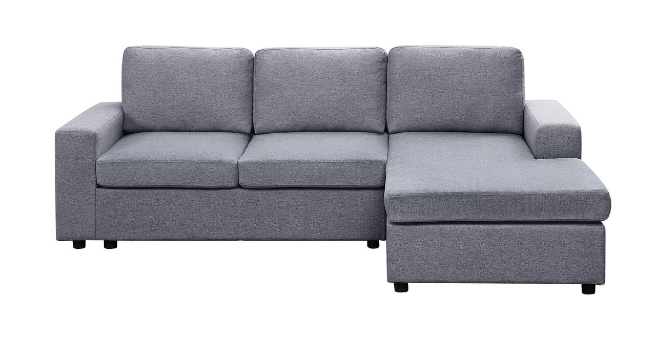 Aurelle - Linen Reversible Sectional Sofa Chaise - Light Gray