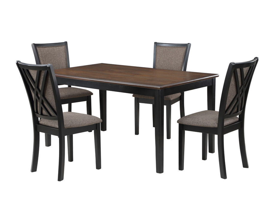 Potomac - Mesa de Jantar Retangular 60" e 4 Cadeiras - Marrom / Preto