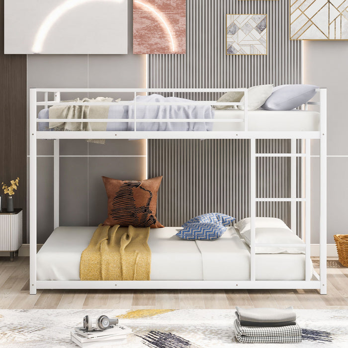 Kids Furniture - Metal Bunk Bed, Low Bunk Bed With Ladder