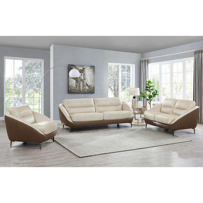 Makena - Leather Sofa - Beige