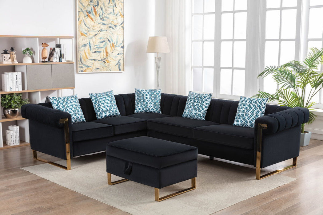 Maddie - Velvet Sectional Sofa