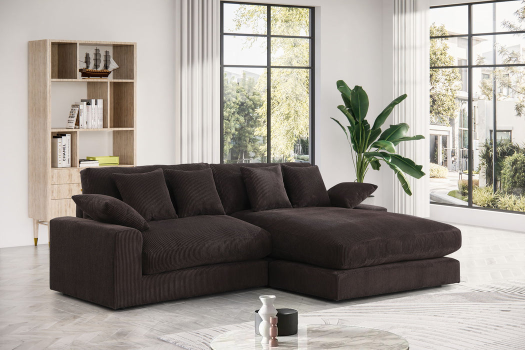 Mystic - Corduroy Reversible Sectional Sofa Chaise