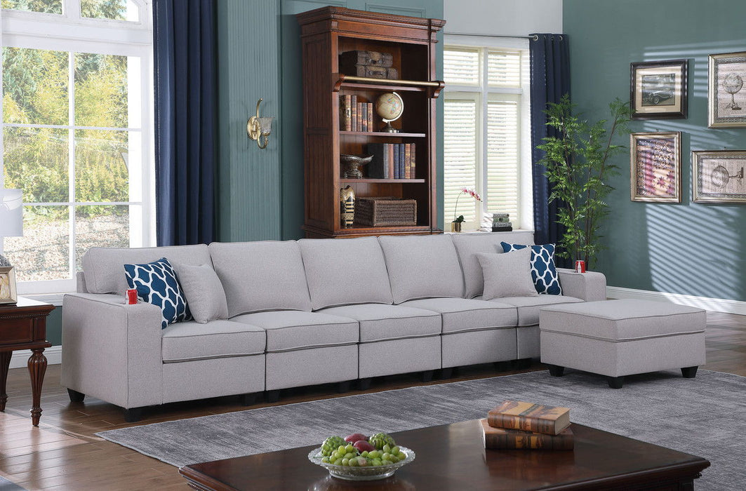 Cooper - Linen 5 Seater Sofa Set