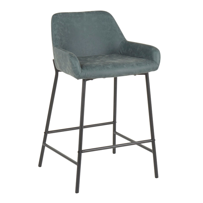 Daniella - Industrial Fixed Height Counter Stool (Set of 2)