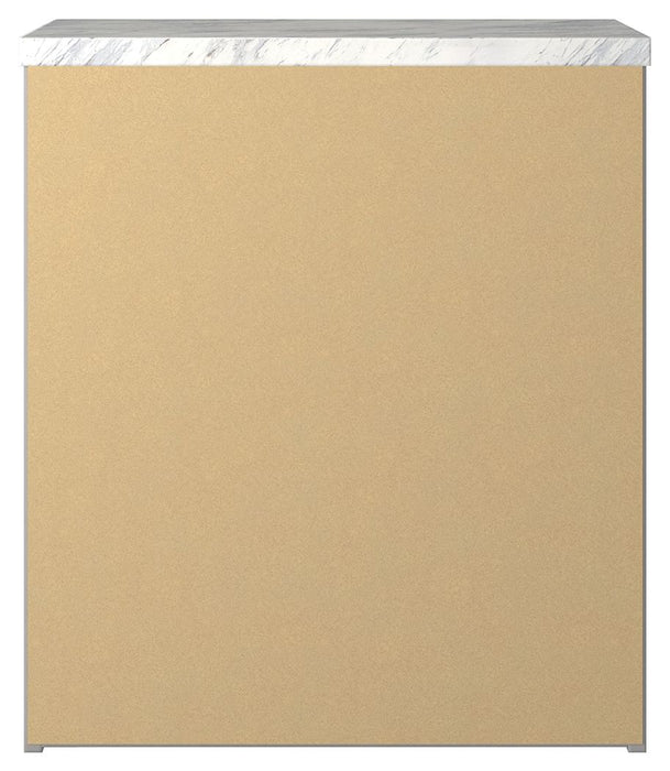 Cottonburg - Cinza Claro / Branco - Mesa de cabeceira com duas gavetas