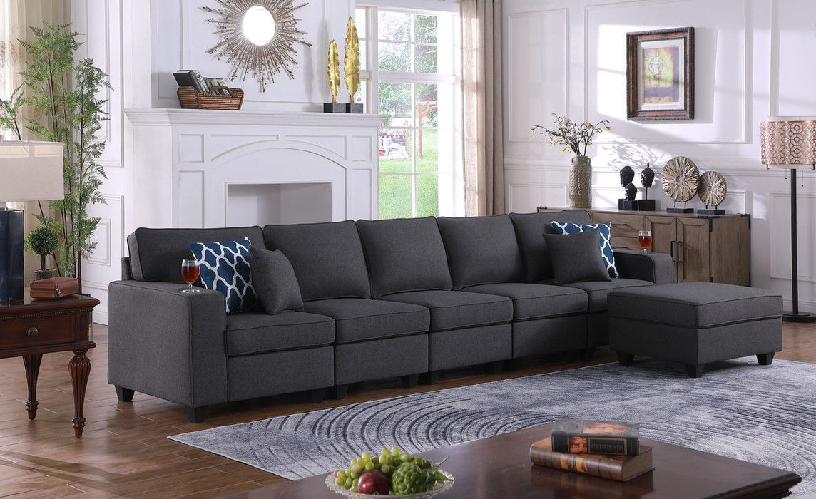 Cooper - Linen 5 Seater Sofa Set