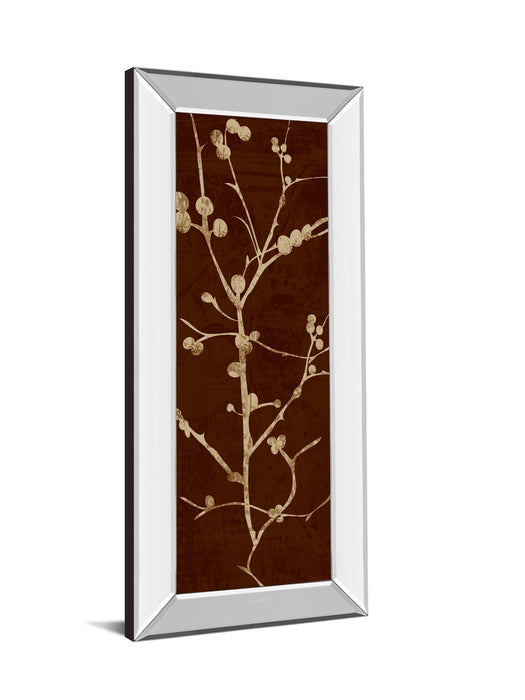 Branching Out Il By Diane Stimson - Mirror Framed Print Wall Art - Dark Brown