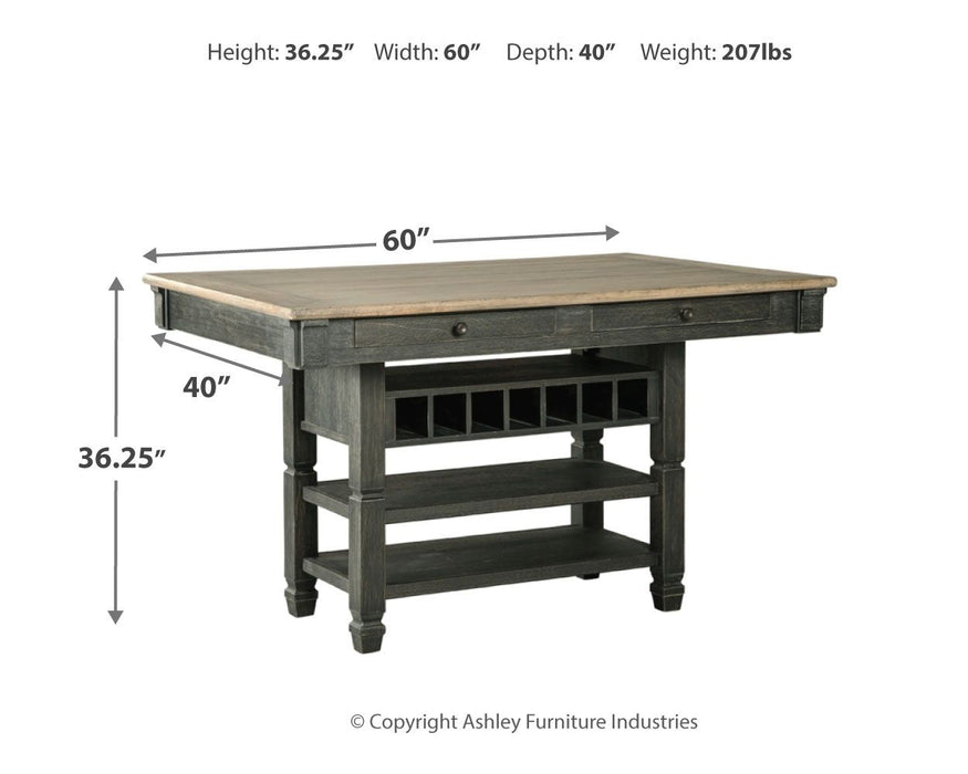 Tyler - Negro / Gris - Mesa de comedor rectangular