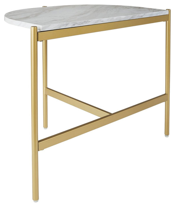 Wynora - Branco / Dourado - Mesa final lateral para cadeira