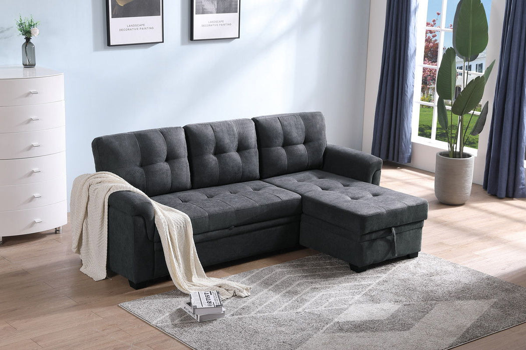 Connor - Fabric Reversible Sectional Sleeper Sofa Chaise With Storage