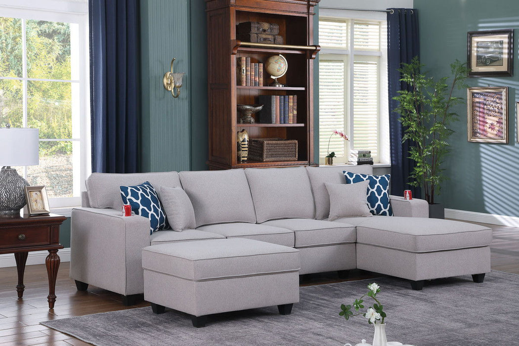 Cooper - Linen 5 Piece Sectional Sofa