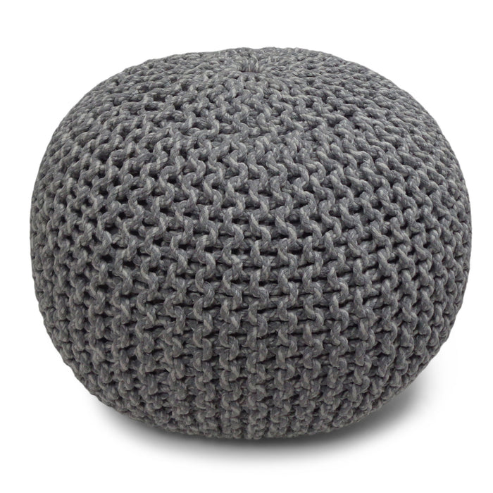 Nikki - Hand Knit Round Pouf