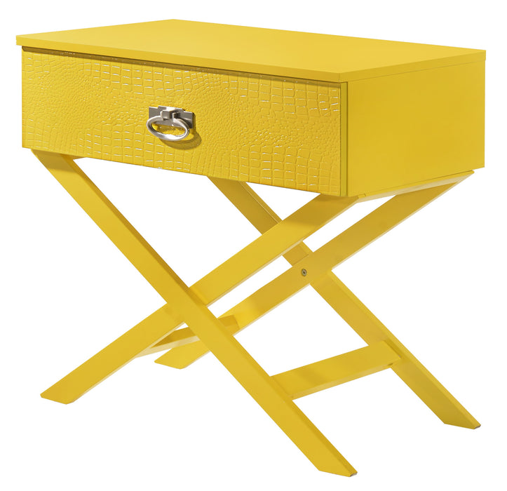 Glory Furniture Xavier Nightstand, Yellow