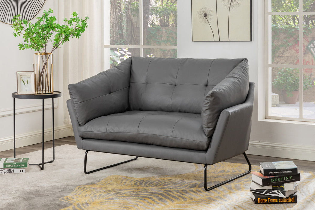 Karla - PU Leather Contemporary Loveseat And Ottoman