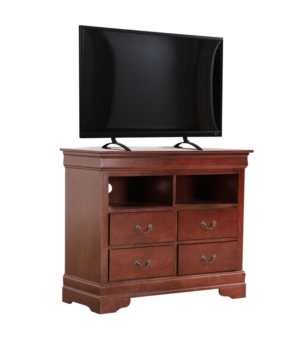 Glory Furniture Louis Phillipe TV Media Chest, Cherry