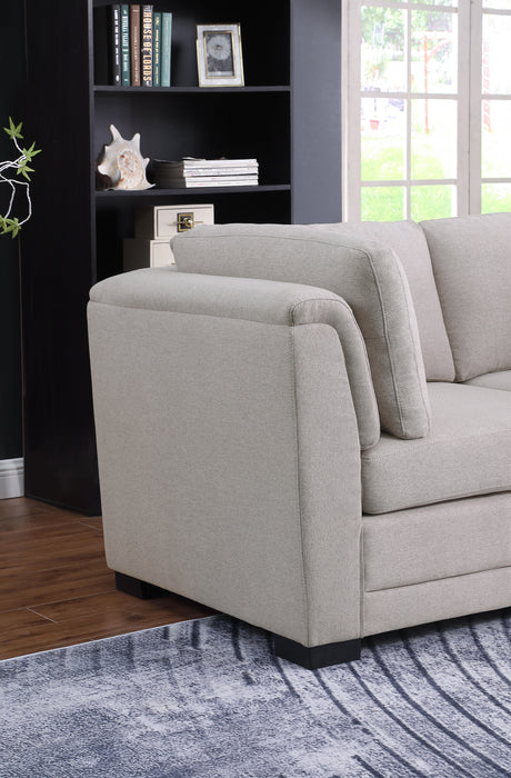 Kristin - Linen Reversible Sectional Sofa With Ottoman