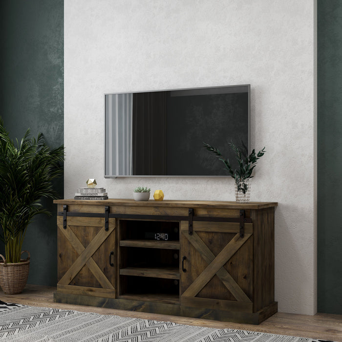 Farmhouse - TV Stand Console - Barnwood