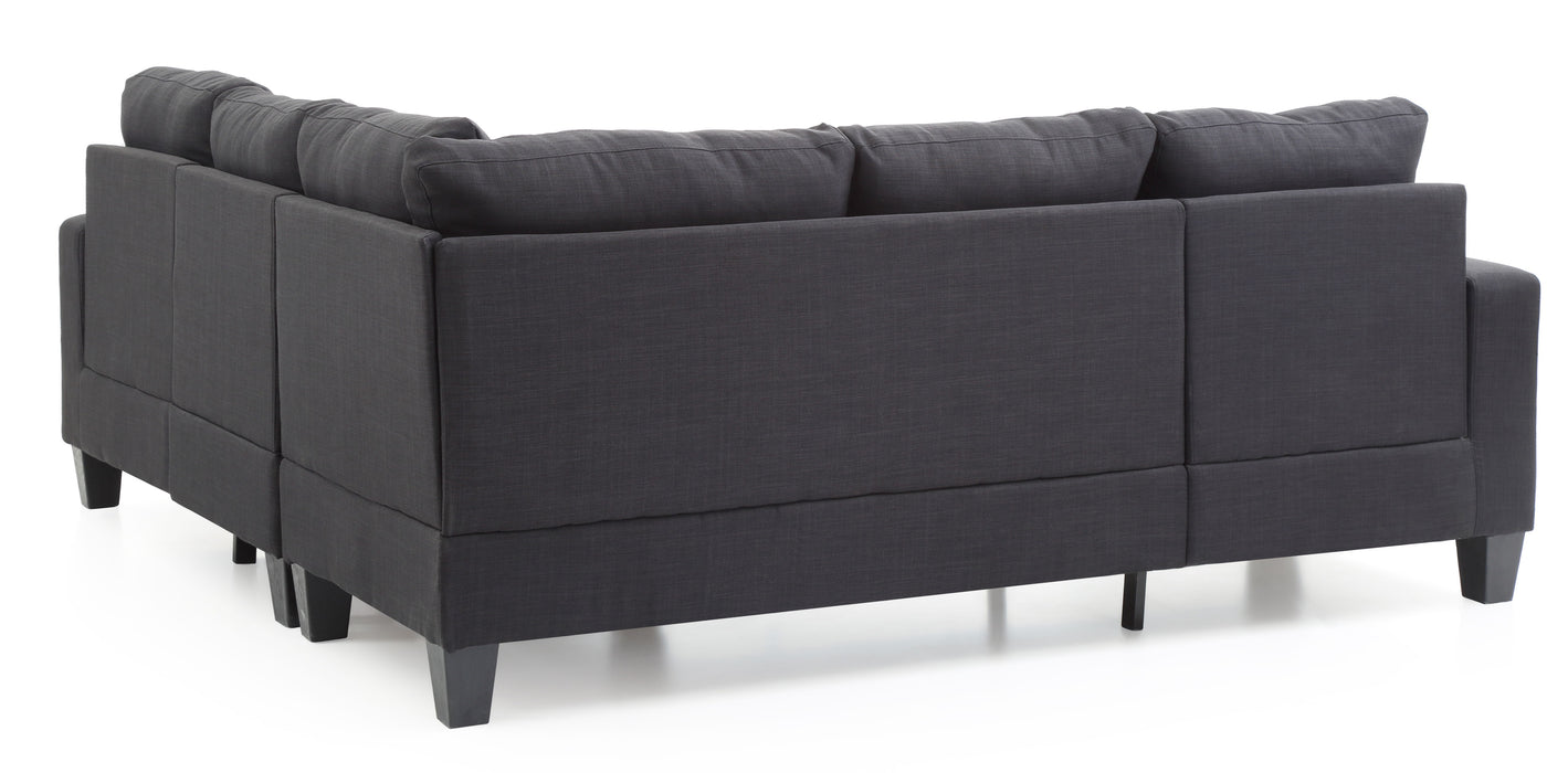 Glory Furniture Newbury Sectional - Black - Fabric