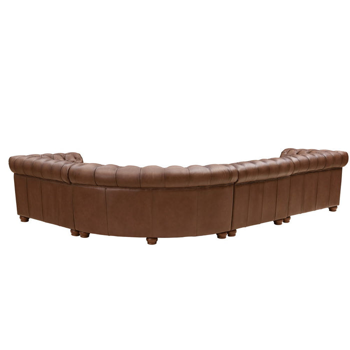 Aliso - L-Shaped Leather Sectional - Pecan