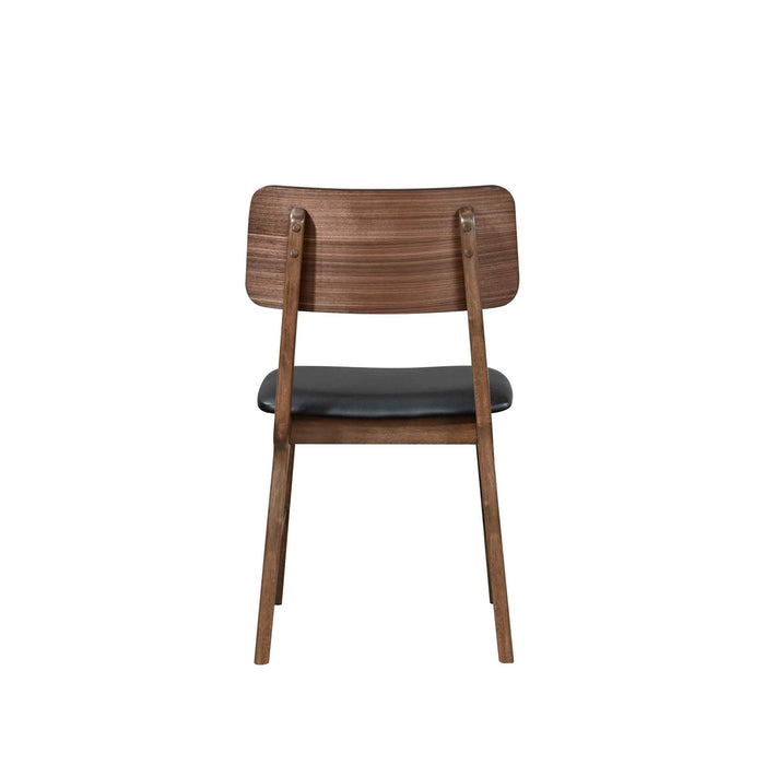 Thea - Wood Back Side Chair With Black Seat (Set of 2) - Walnut